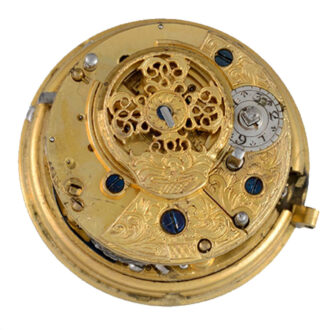 A English quarter repeating in diamond set gold and agate Circa 1750