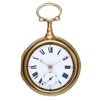Gilt English cylinder pocket watch with subsidiary seconds Circa 1750