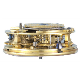 Gilt English cylinder pocket watch with subsidiary seconds Circa 1750