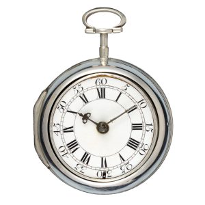 English verge pocket watch in silver pair cases Circa 1756
