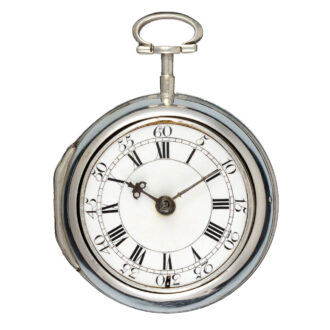 English verge pocket watch in silver pair cases Circa 1756