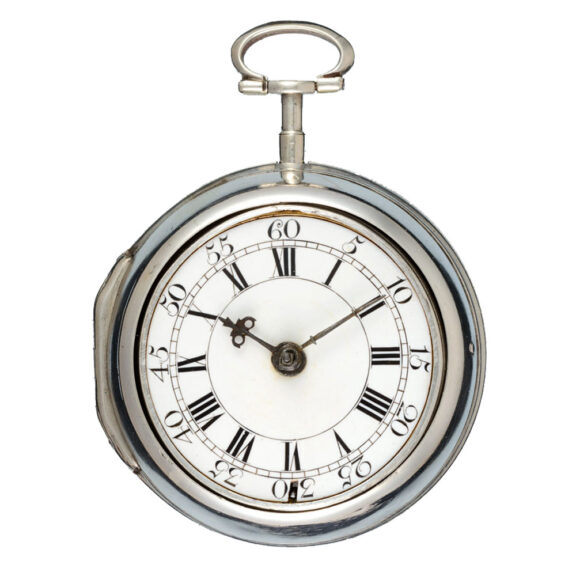 English verge pocket watch in silver pair cases Circa 1756