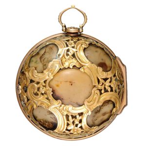 Agate and Gold English verge watch in pair cases Circa 1758