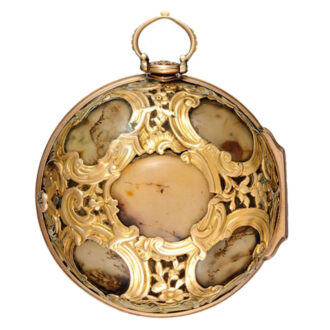 Agate and Gold English verge watch in pair cases Circa 1758