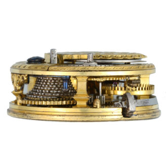 Agate and Gold English verge watch in pair cases Circa 1758