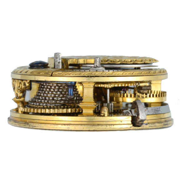 Agate and Gold English verge watch in pair cases Circa 1758 Agate and Gold English verge watch in pair cases Circa 1758