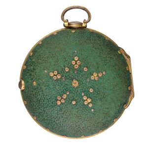English verge pocket watch in gilt shagreen pair cases circa 1760
