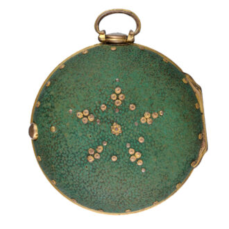 English verge pocket watch in gilt shagreen pair cases circa 1760 English verge pocket watch in gilt shagreen pair cases circa 1760