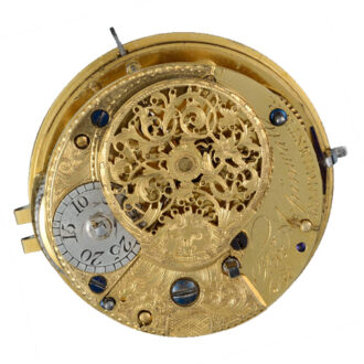 English centre seconds verge in silver pair cases Circa 1760