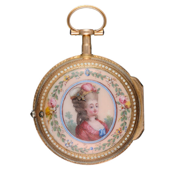 Swiss verge watch in gold and enamel pair cases Circa 1760 Swiss verge watch in gold and enamel pair cases Circa 1760