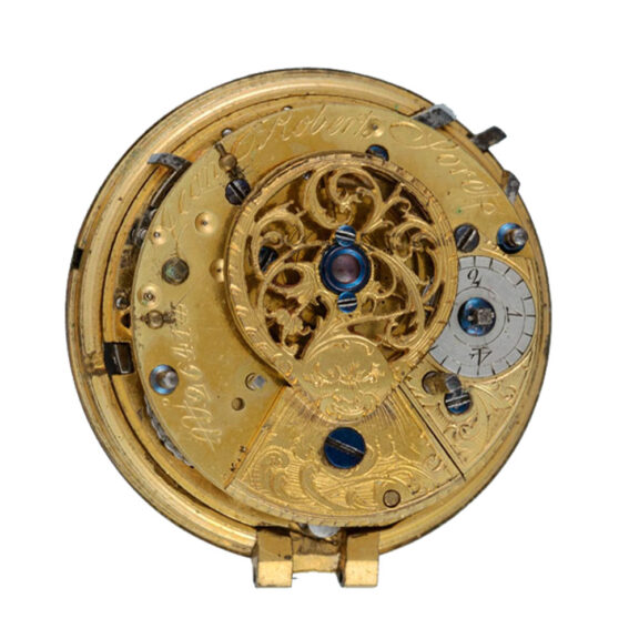 Swiss repeating verge in gold and enamel pair cases Circa 1760 Swiss repeating verge in gold and enamel pair cases Circa 1760