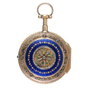 French quarter repeating verge in gold and enamel Circa 1760