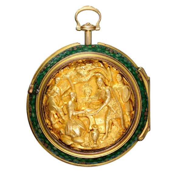 English quarter repeating verge in glazed outer case Circa 1760 English quarter repeating verge in glazed outer case Circa 1760