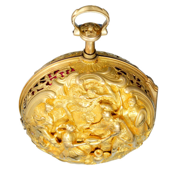 English quarter repeating verge in glazed outer case Circa 1760 English quarter repeating verge in glazed outer case Circa 1760