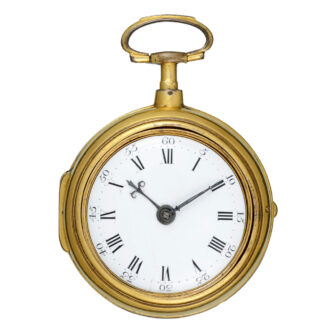 A English verge pocket watch in gilt metal pair cases circa 1760