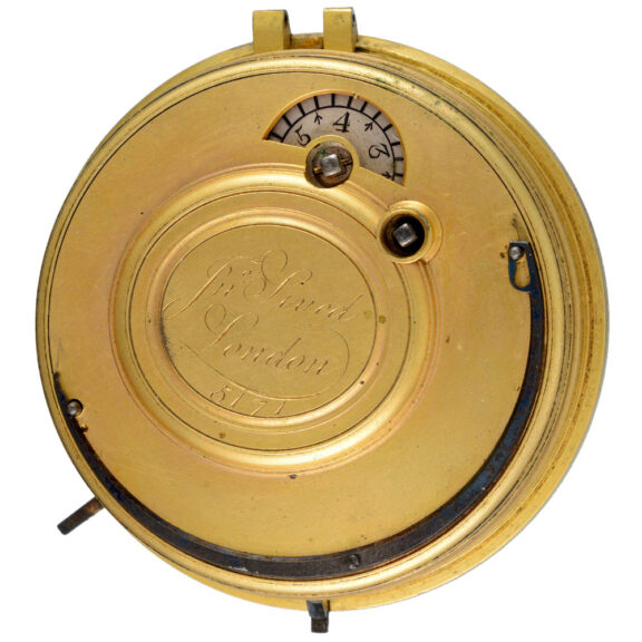 A large English centre seconds verge with calendar Circa 1760 A large English centre seconds verge with calendar Circa 1760