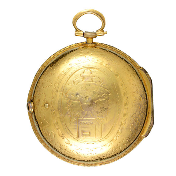 A skeletonised verge with polychrome enamel dial Circa 1760 A skeletonised verge with polychrome enamel dial Circa 1760