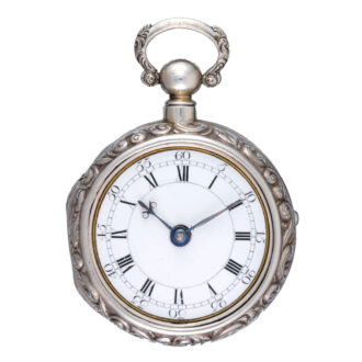 An English verge by Ellicott in repousse pair case circa 1765