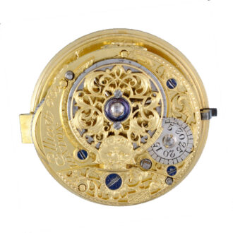 An English verge by Ellicott in repousse pair case circa 1765