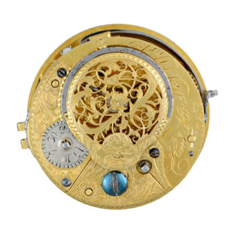 A English verge by Hindley in gilt metal pair cases circa 1765