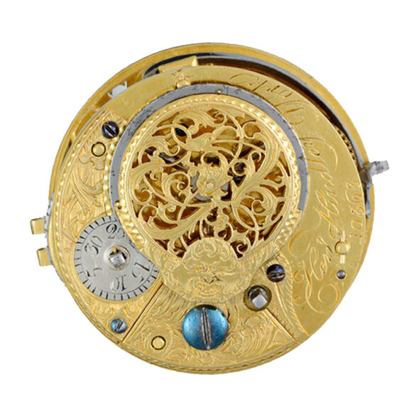 A English verge by Hindley in gilt metal pair cases circa 1765 A English verge by Hindley in gilt metal pair cases circa 1765