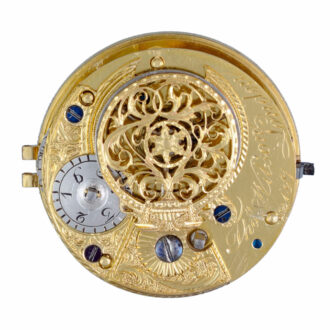 English verge in gilt metal and tortoiseshell pair cases circa 1770