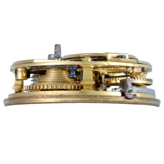 Verge with polychrome enamel dial in silver gilt repousse Circa 1770 Verge with polychrome enamel dial in silver gilt repousse Circa 1770