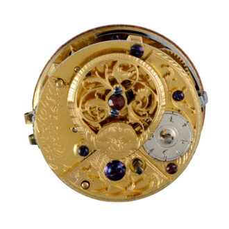 Swiss verge diamante set gold and enamel pair cases circa 1770