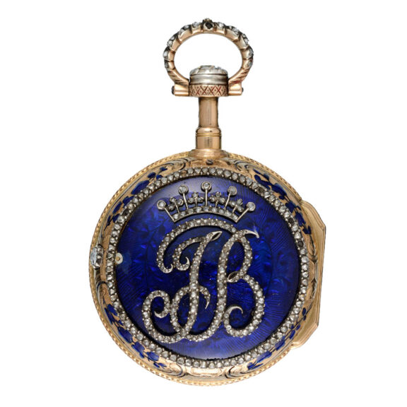 Swiss gold, enamel and diamond-set repeating verge 1770