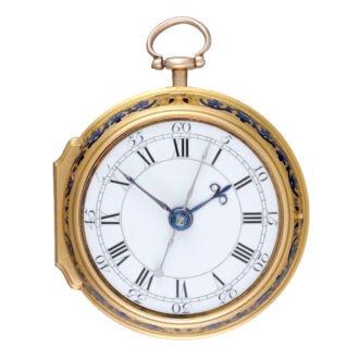 English centre seconds cylinder with gold and enamel Circa 1771
