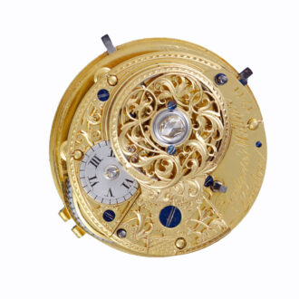 English centre seconds cylinder with gold and enamel Circa 1771