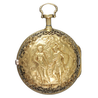 English 22 carat repousse quarter repeating cylinder Circa 1760