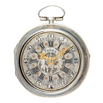 English champleve dial verge watch in silver repousse Circa 1772