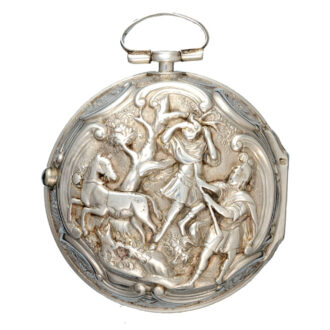 English champleve dial verge watch in silver repousse Circa 1772