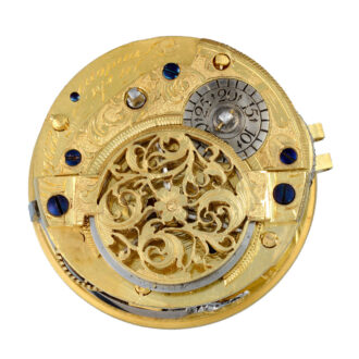 English champleve dial verge watch in silver repousse Circa 1772