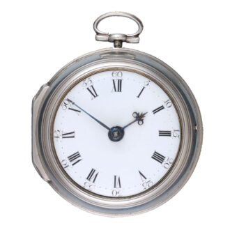 A English verge pocket watch in silver pair cases circa1774