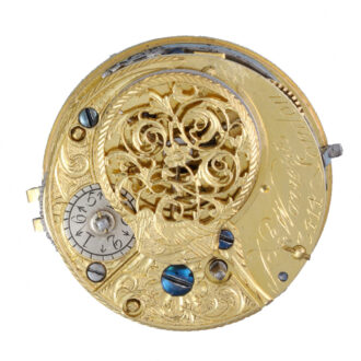 A English verge pocket watch in silver pair cases circa1774
