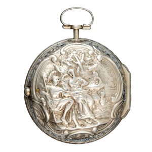 An verge pocket watch in repousse silver pair cases circa 1774