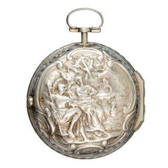 An verge pocket watch in repousse silver pair cases circa 1774