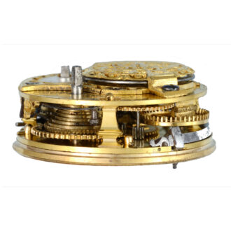 An verge pocket watch in repousse silver pair cases circa 1774