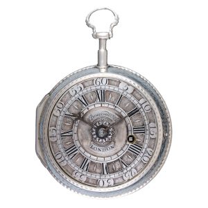 English verge pocket watch with silver champleve dial Circa 1779