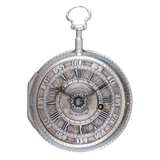 English verge pocket watch with silver champleve dial Circa 1779 English verge pocket watch with silver champleve dial Circa 1779