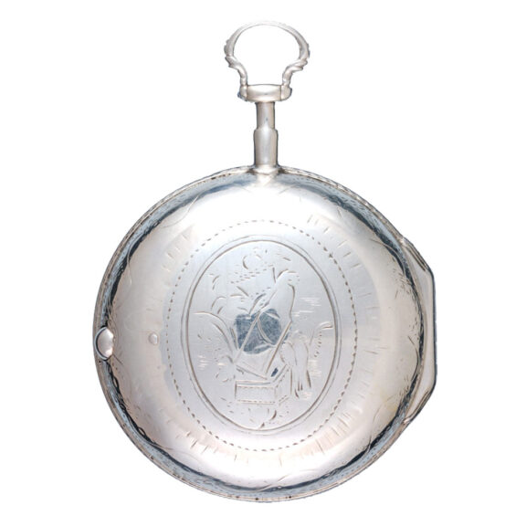 English verge pocket watch with silver champleve dial Circa 1779 English verge pocket watch with silver champleve dial Circa 1779