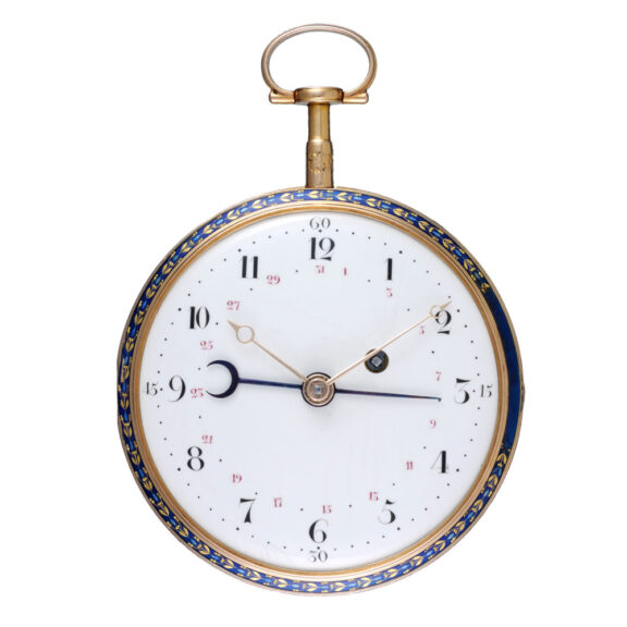 A Swiss calendar verge with glazed protective outer Circa 1780 A Swiss calendar verge with glazed protective outer Circa 1780