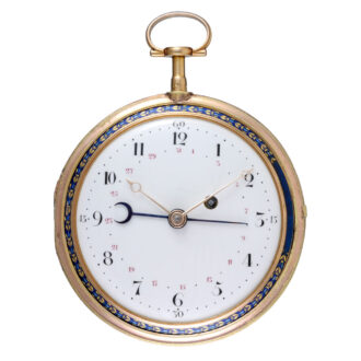 Swiss gold and enamel verge with calendar Circa 1780