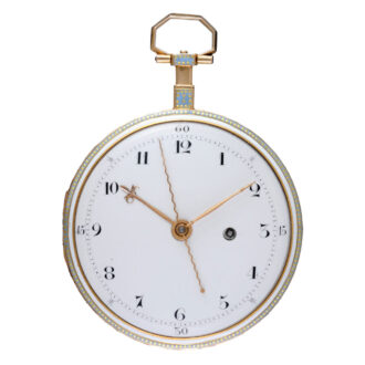 A French centre seconds cylinder in a gold and enamel Circa 1780