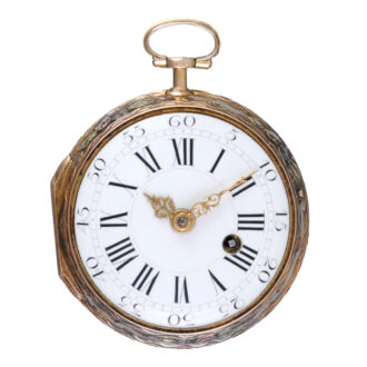 A Swiss verge in a decorative three colour gold case Circa 1780