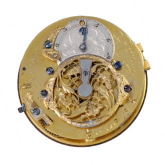 A Swiss verge in a decorative three colour gold case Circa 1780