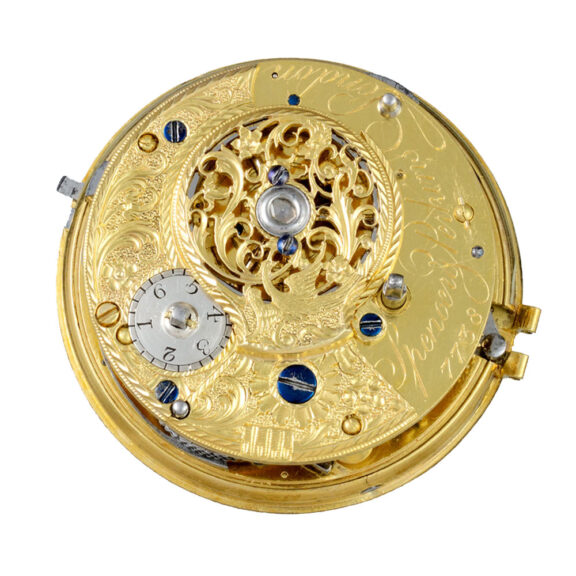 A English gold quarter repeating verge in pair cases Circa 1780 A English gold quarter repeating verge in pair cases Circa 1780