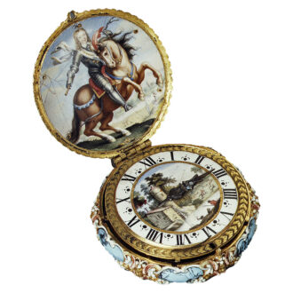Rare French gold and enamel pocket watch Circa 1645-1648